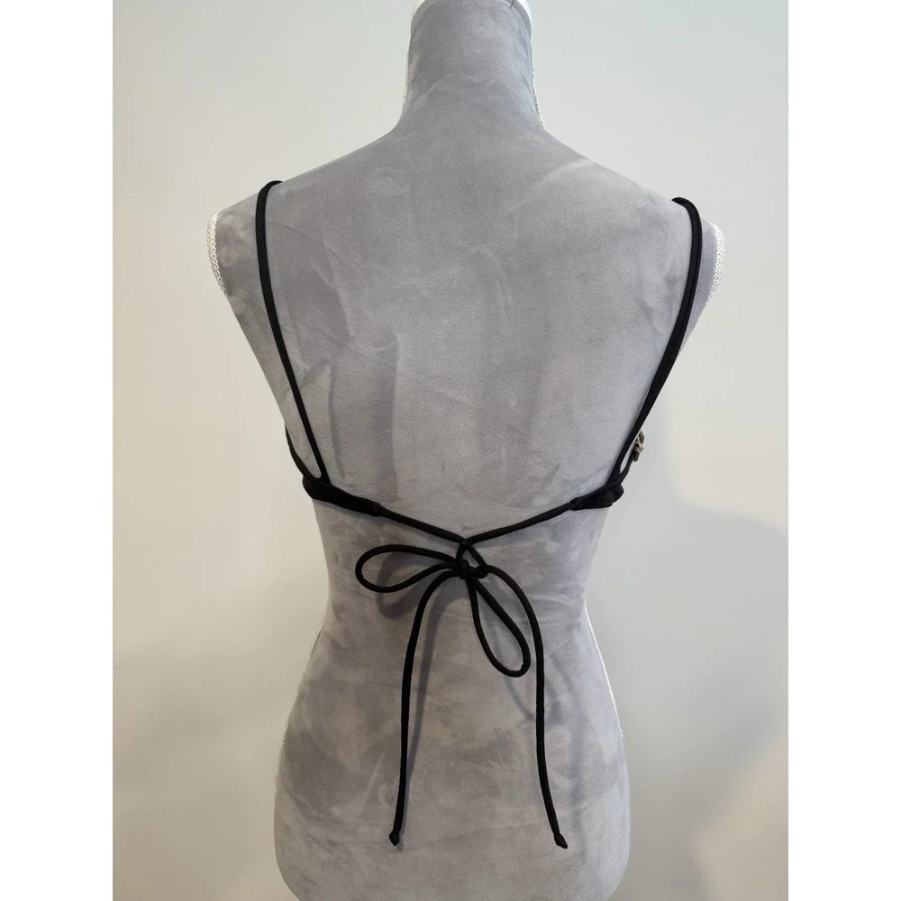 NWT‎ SKIMS RECYCLED SWIM MICRO SCOOP BIKINI TOP ONYX BLACK SIZE XL BT-SCP-2785